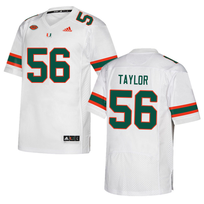 Men #56 Leonard Taylor Miami Hurricanes College Football Jerseys Sale-White